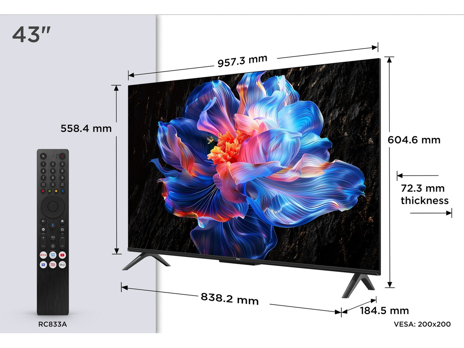 TCL 43" V6C 4K LED Google TV 20 - 49 tums TV