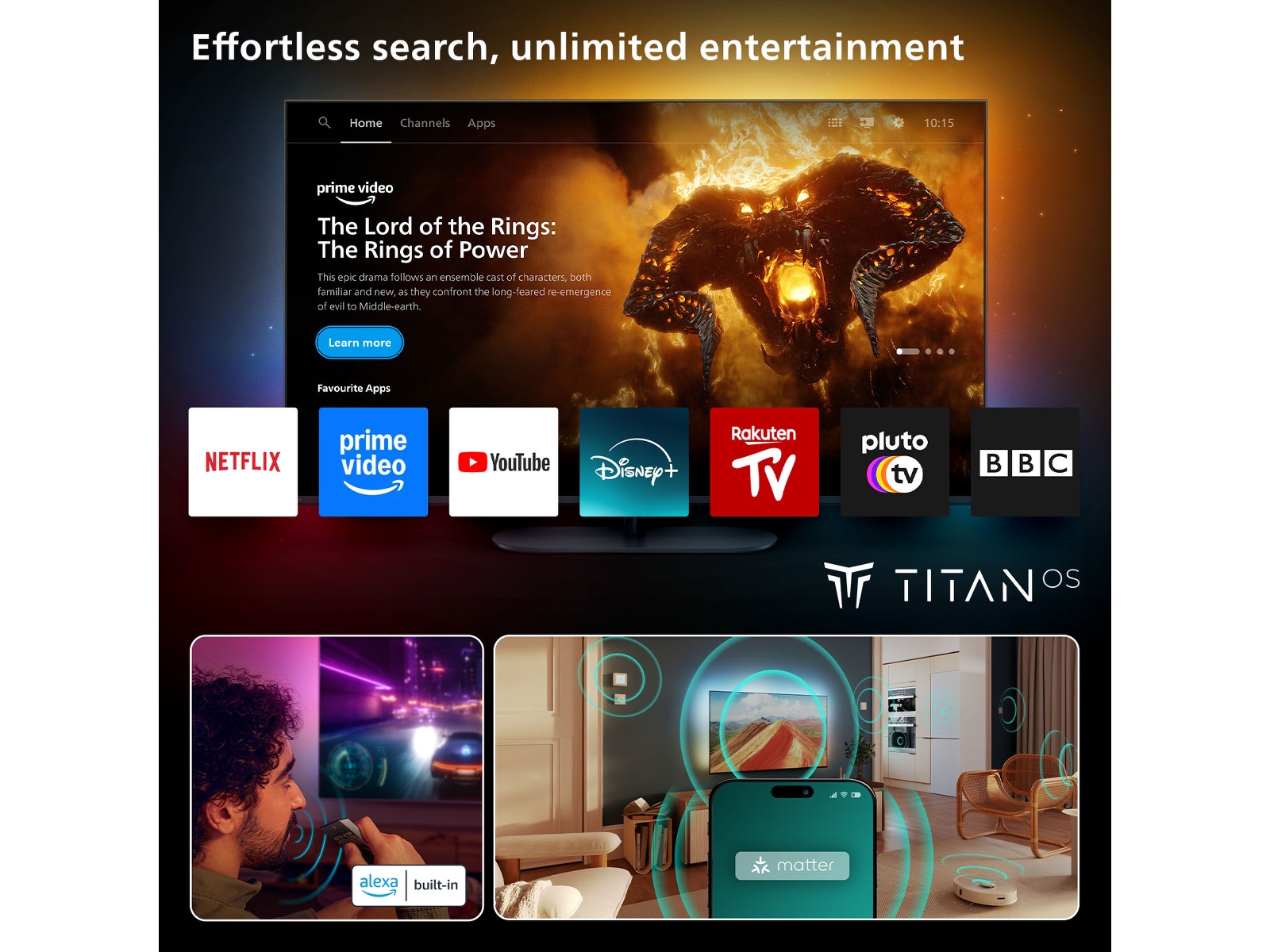 Philips 65" MLED810/12 QD Smart MiniLed TV (2025) 60 - 69 tums TV