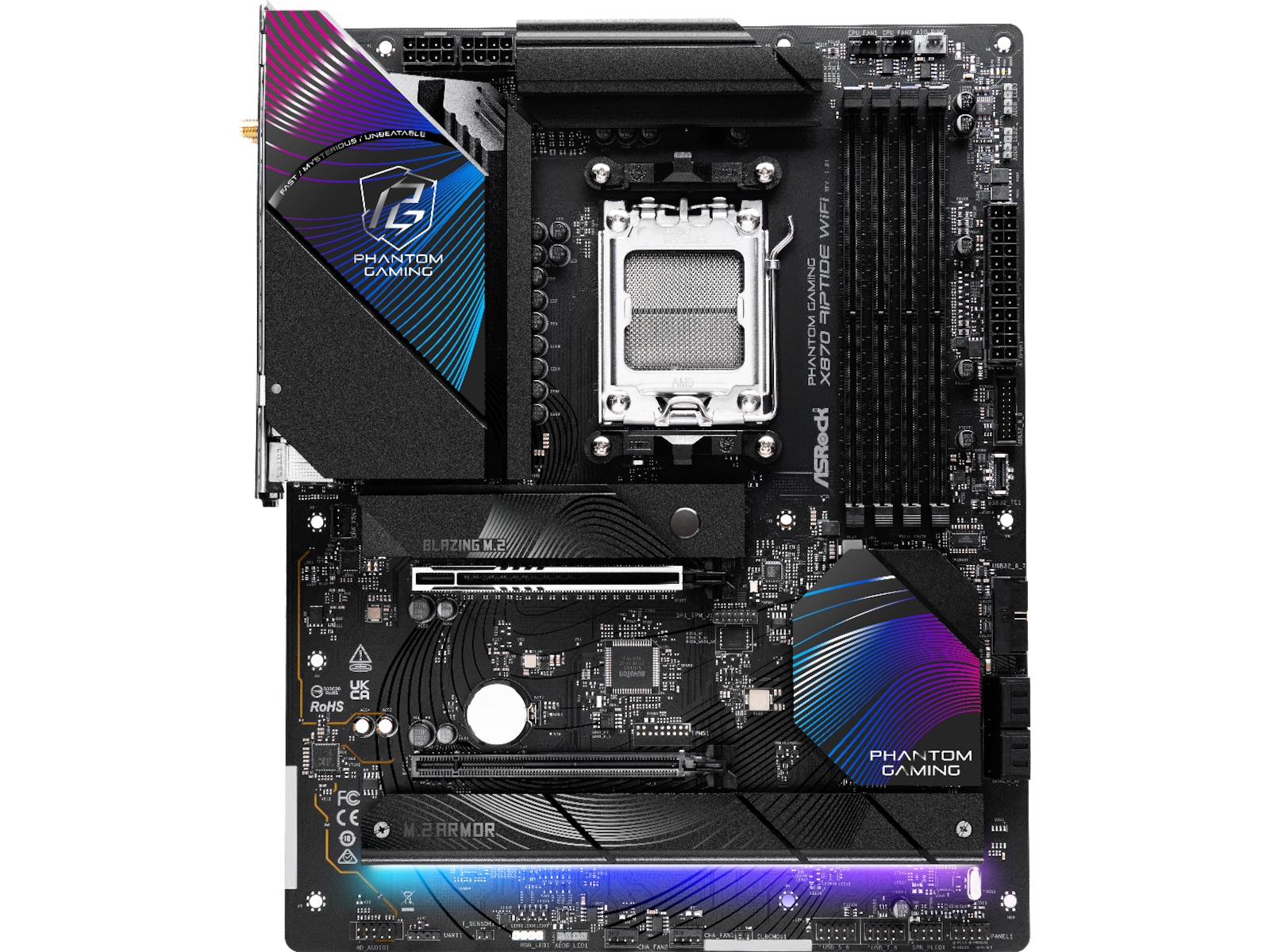 ASRock X870 Phantom Gaming Riptide WiFi Moderkort -B-Grade Demo moderkort