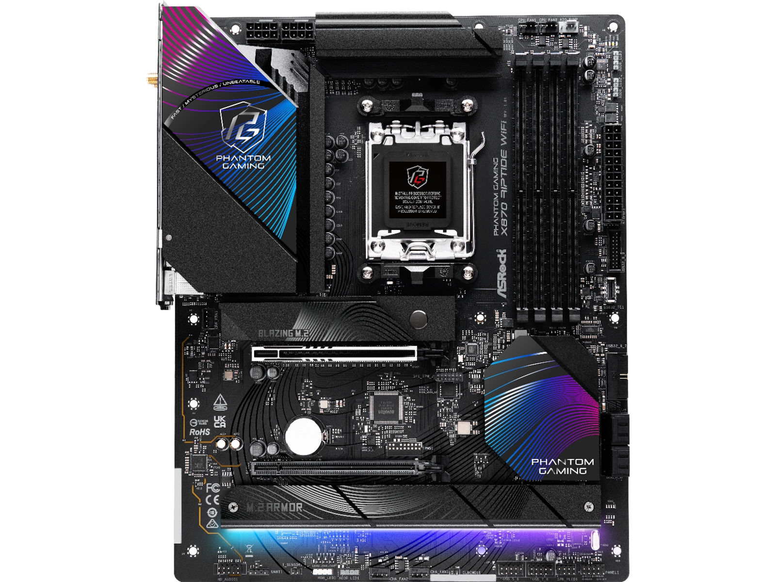 ASRock X870 Phantom Gaming Riptide WiFi Moderkort -B-Grade Demo moderkort