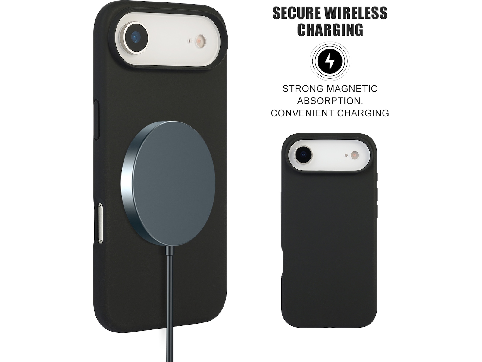 iiglo iPhone Air Magnetic Silikonskal (svart) Skydd