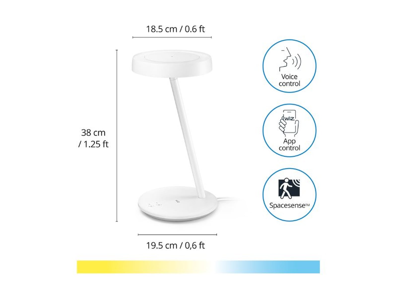 Wi-Fi BLE Portrait Smart skrivbordslampa Bordslampa