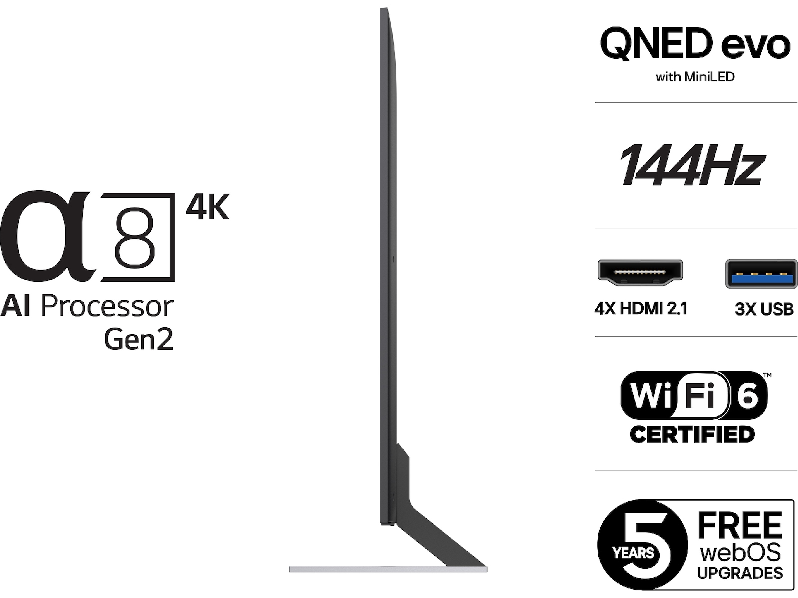 LG 86'' QNED85 evo AI MiniLED 4k Smart TV (2025) Över 80 tums TV
