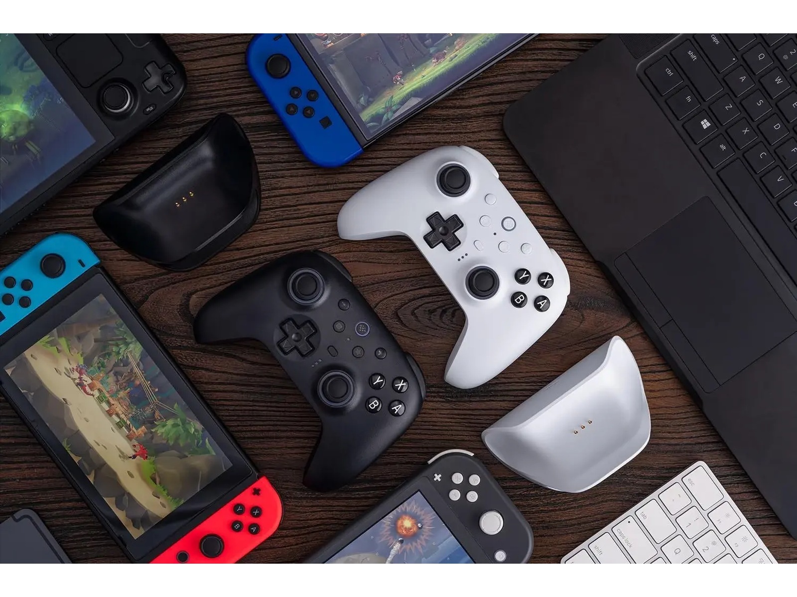 8BitDo Ultimate 2 Trådlös Bluetooth Kontroller (vit) Gamepad
