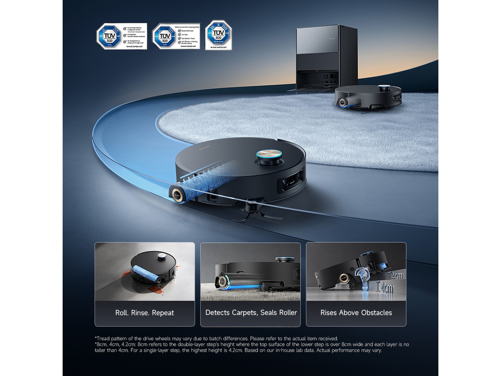 Dreame Aqua10 Ultra Roller Robotdammsugare (svart) Robotdammsugare