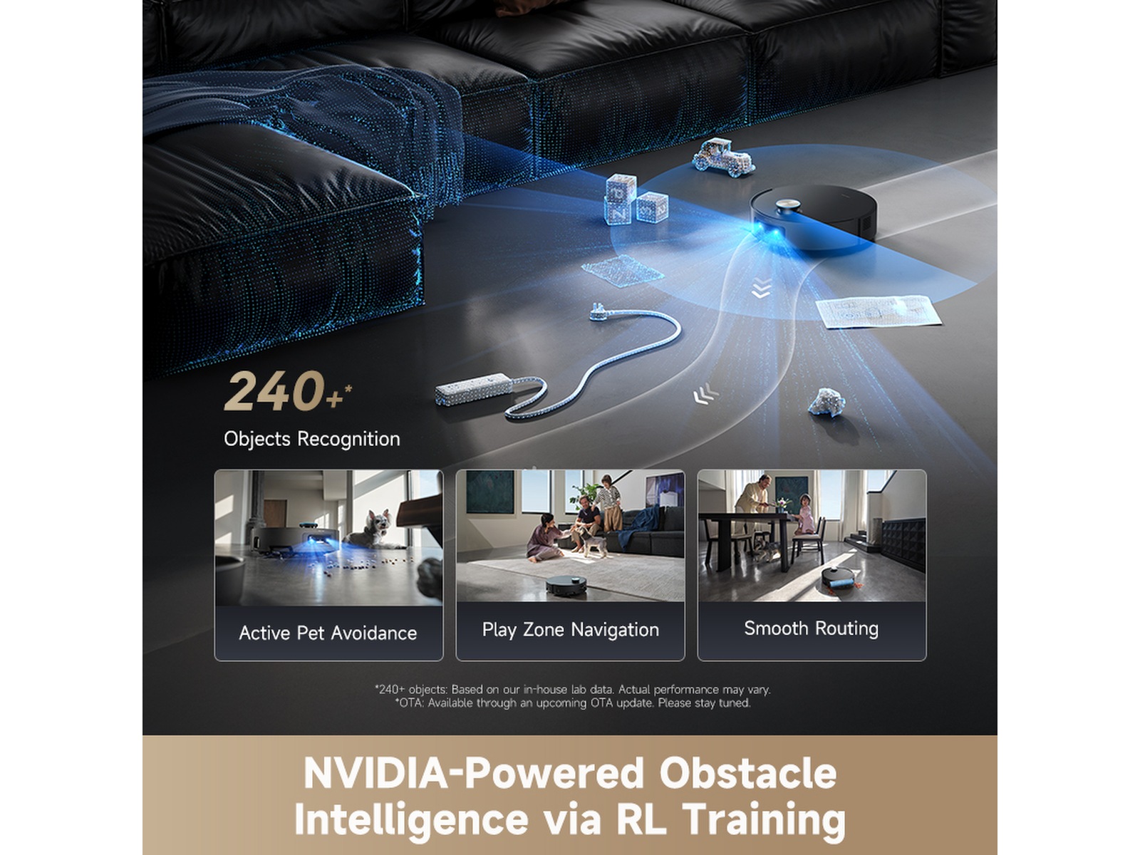 Dreame Aqua10 Ultra Roller Robotdammsugare (svart) Robotdammsugare