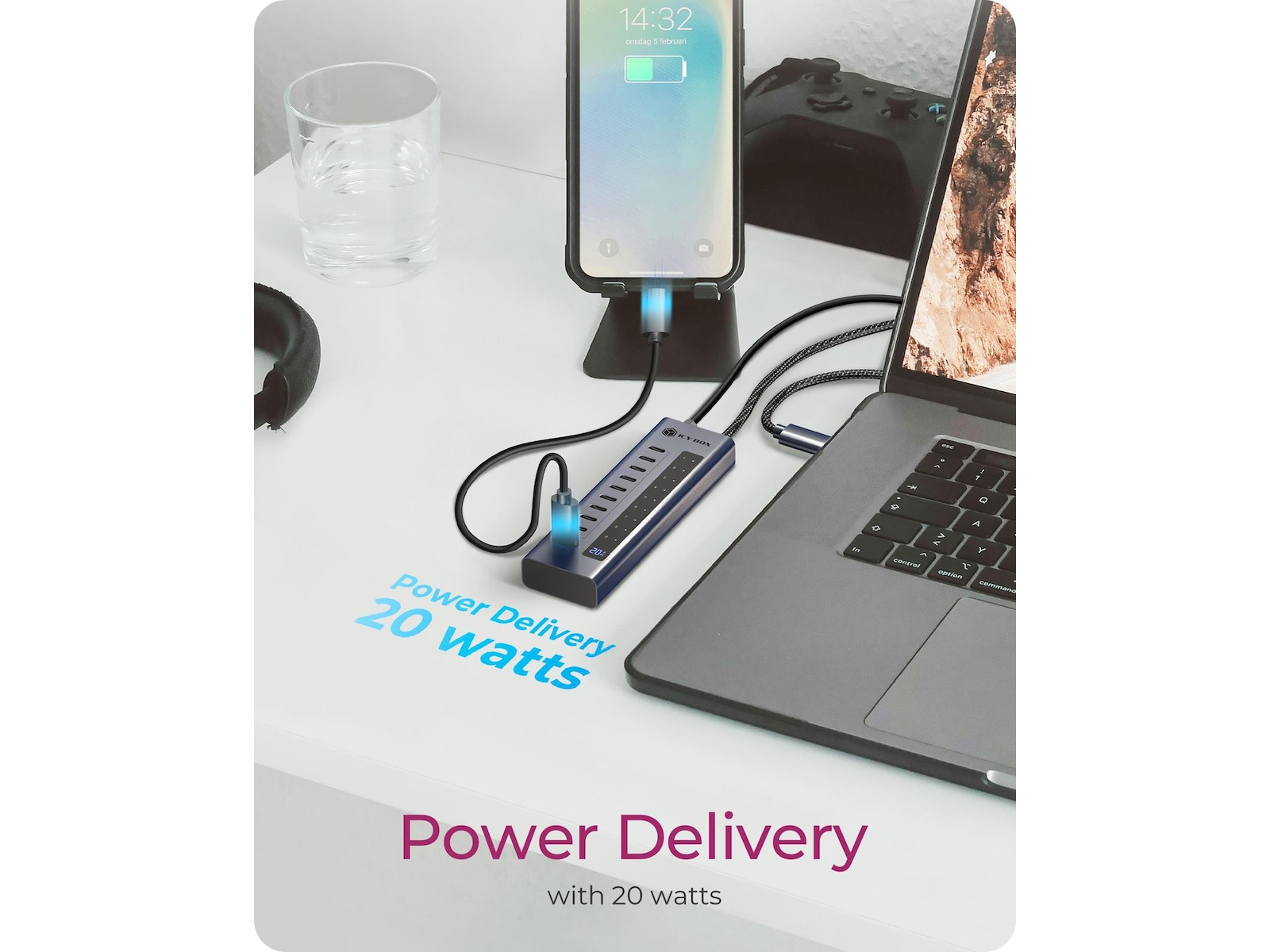ICY BOX 10-portars USB Type-C® Gen 2 Hub Dockningsstation och USB-hub
