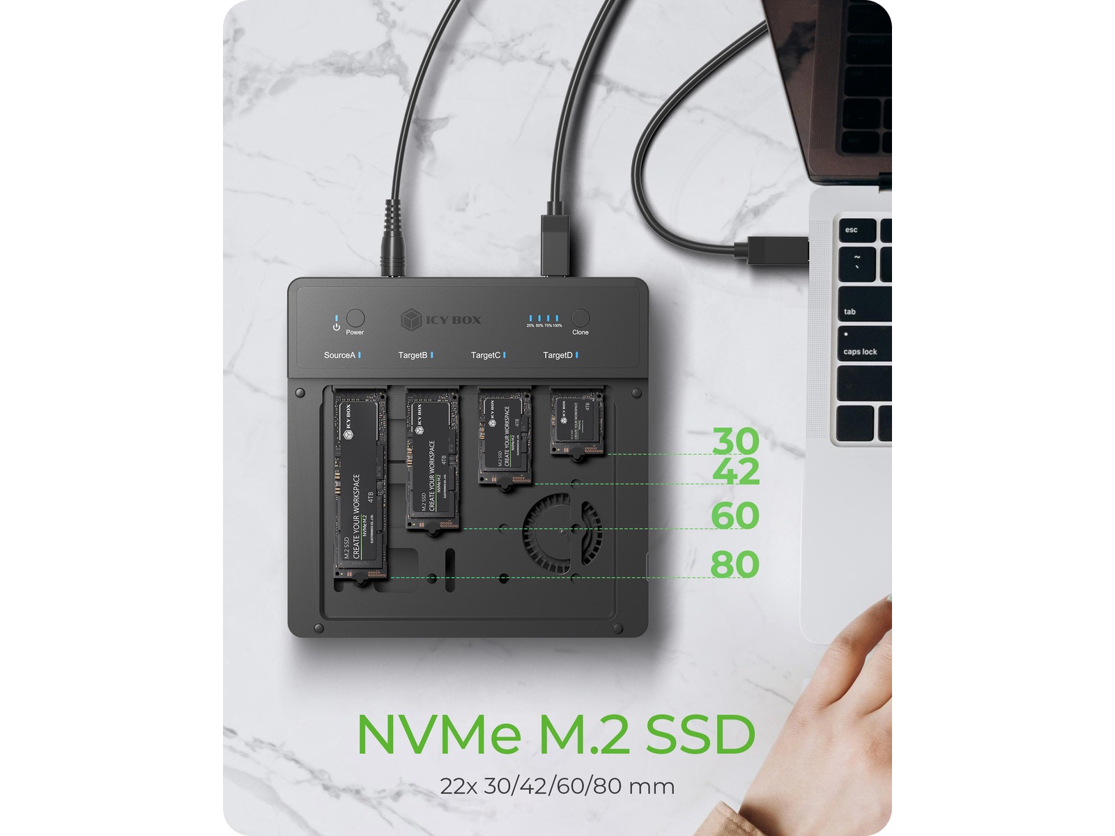  ICY BOX 4 bay Clone and DockingSation Dockningsstation och USB-hub