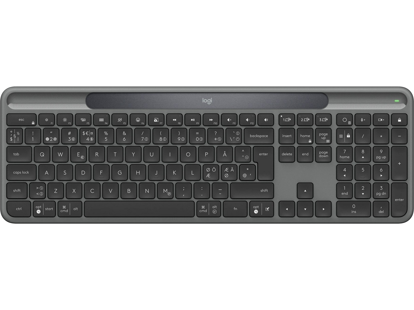 Logitech Signature Slim Solar+ Trådlöst Tangentbord K980 (grafitgrå) Tangentbord