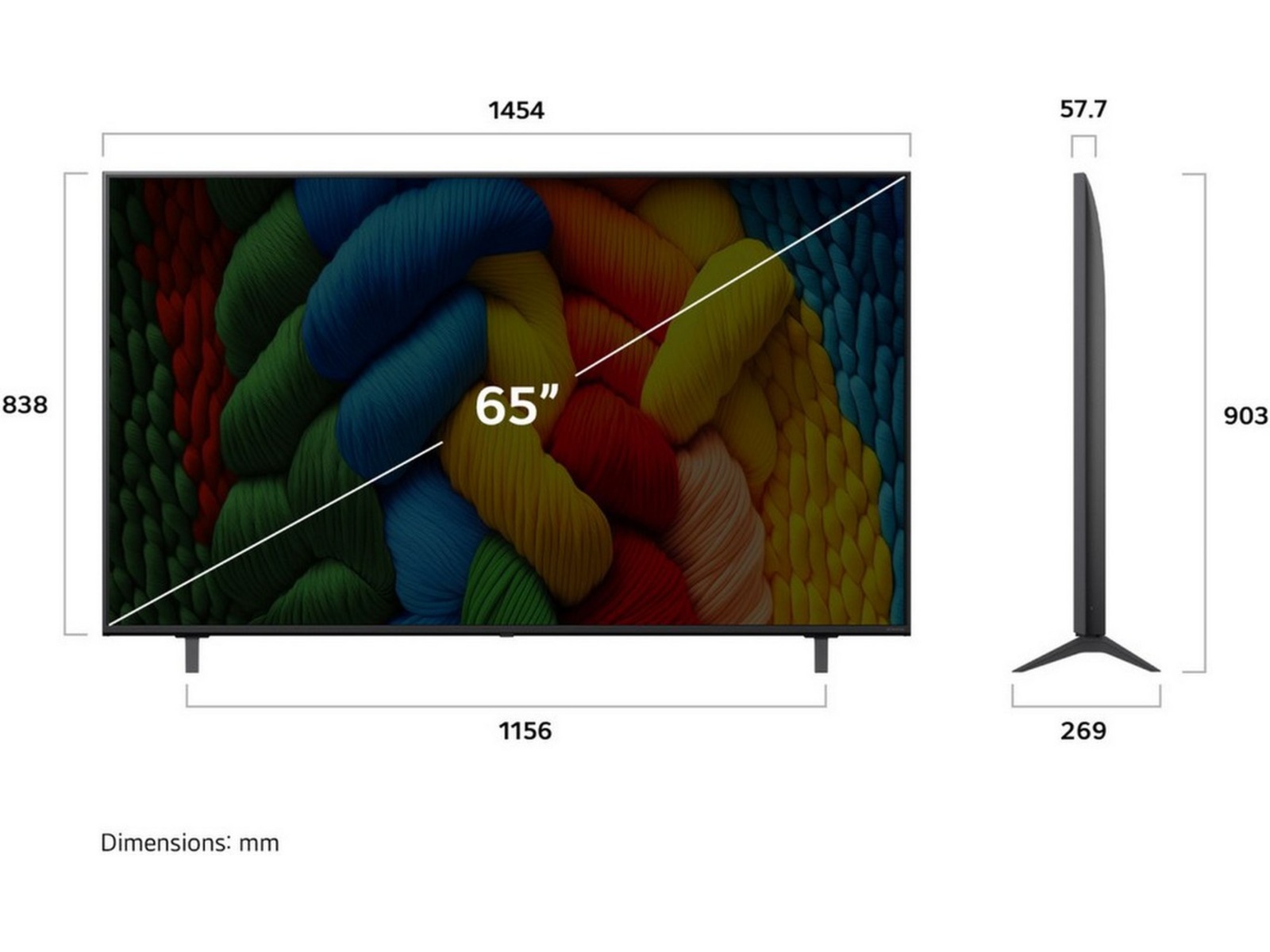 LG 65" NANO80 AI 4K NanoCell Smart TV (2025) 60 - 69 tums TV