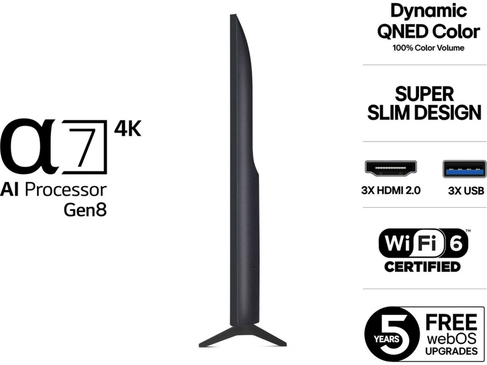 LG 65'' QNED7E AI 4k Smart TV 65QNED7EA6B (2025) 60 - 69 tums TV