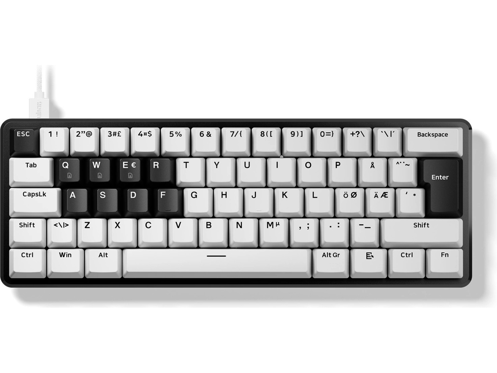 Pulsar PCMK 3 HE 60 ISO Nordic vit Hall Effect-tangentbord Gamingtangentbord