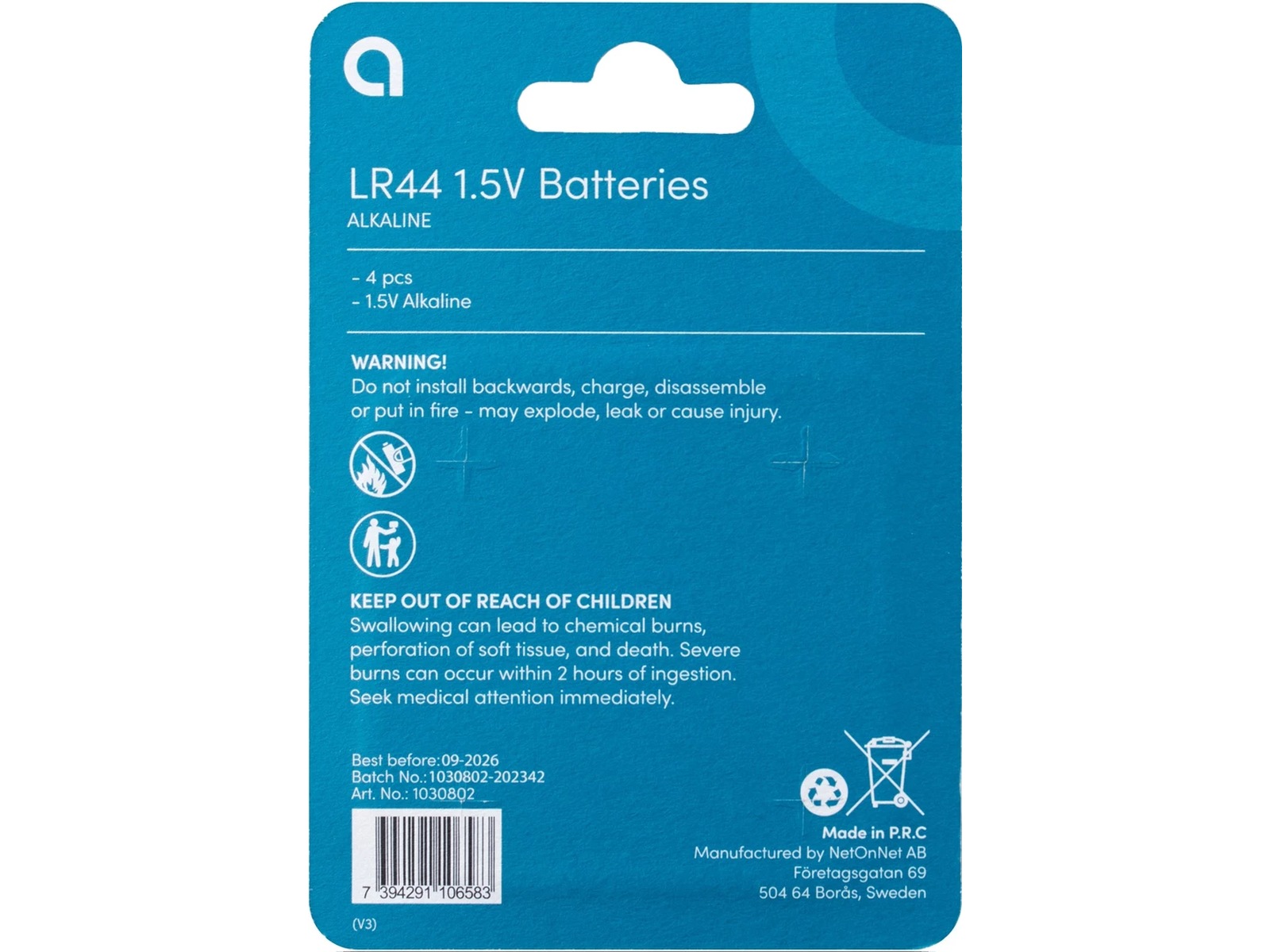 Andersson LR44 knappcellsbatterier 2x4-pack Batterier för allmänt bruk