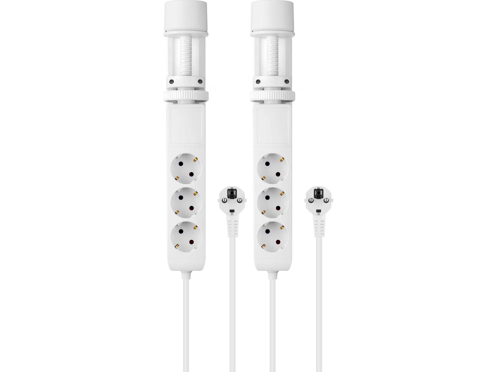 Andersson 6-i-1 grenuttag 3x uttag och USB med skrivbordsfäste (vit) 2-pack Förlängningskabel & förgrening