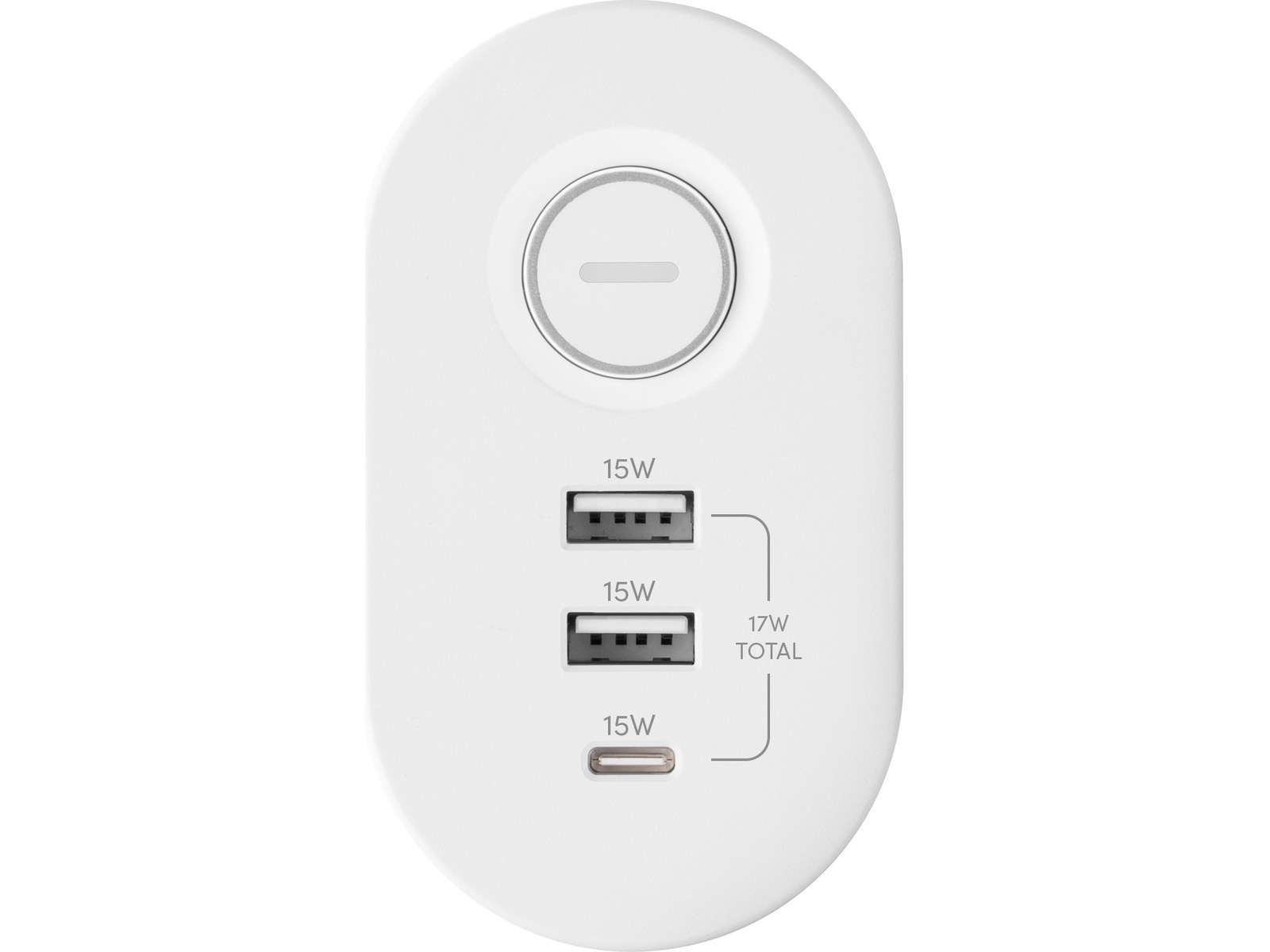 Andersson 6-i-1 grenuttag 3x uttag och USB med skrivbordsfäste (vit) 2-pack Förlängningskabel & förgrening