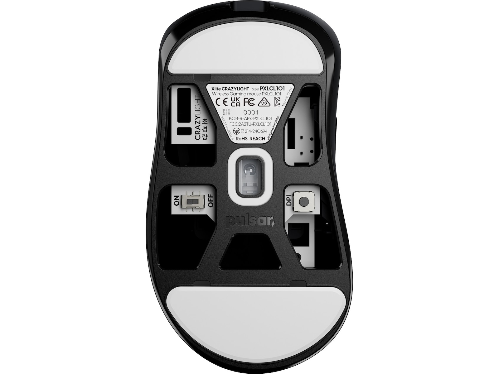 Pulsar Xlite CRAZYLIGHT Medium trådlös gamingmus (jet svart) -B-Grade Demo mus