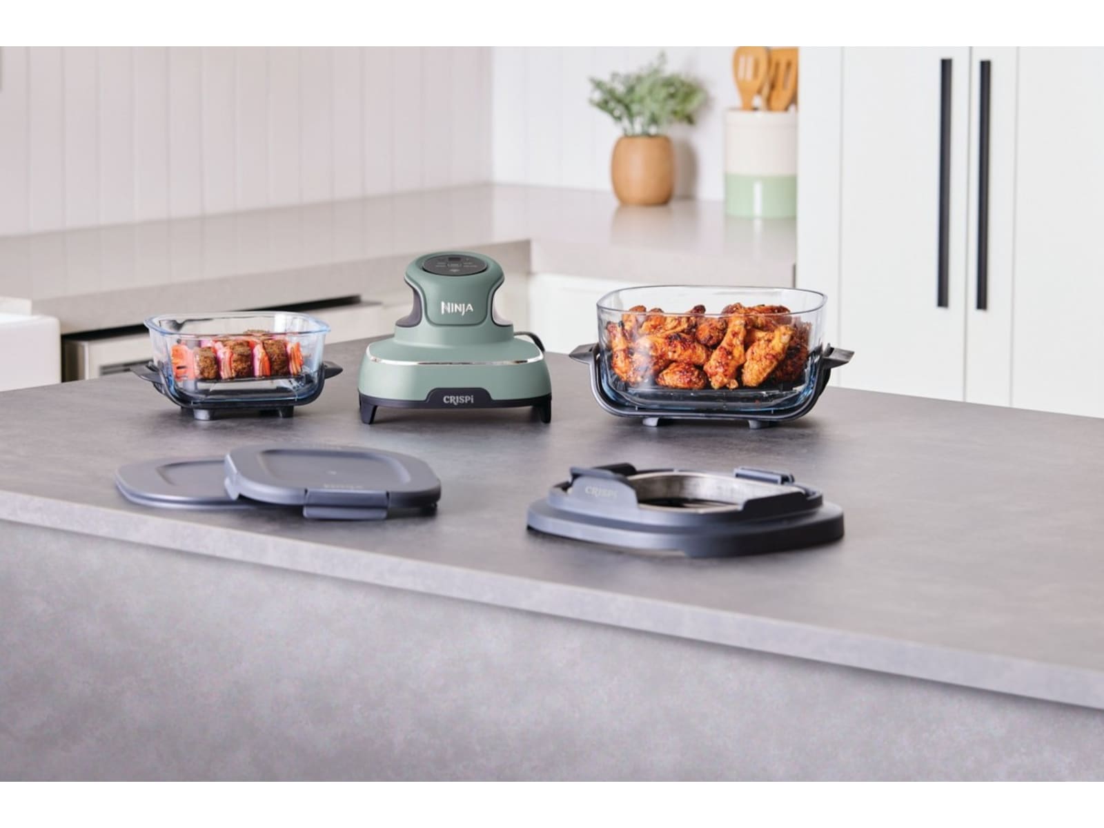 Ninja CRISPi 4-i-1 bärbar airfryer FN101EUSG (Salvia) -B-Grade Demo hem & hushåll