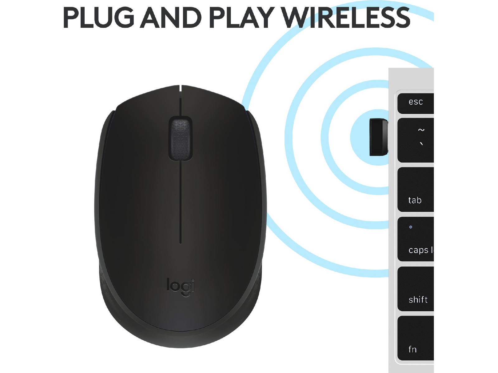Logitech B170 Trådlös Mus Svart Mus
