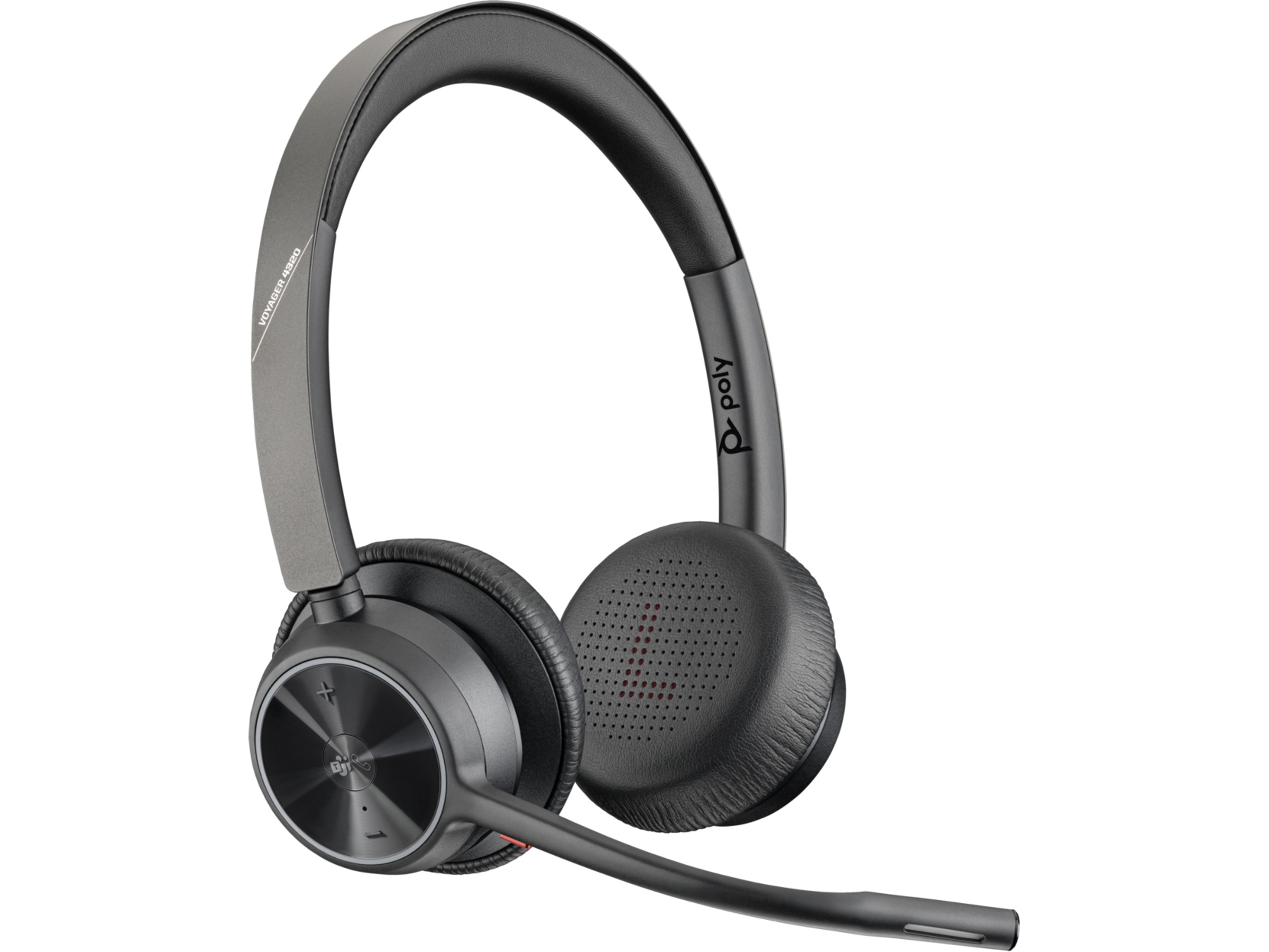 Poly Voyager 4320-M MS USB-C Headset med laddningsstativ Headset trådlöst