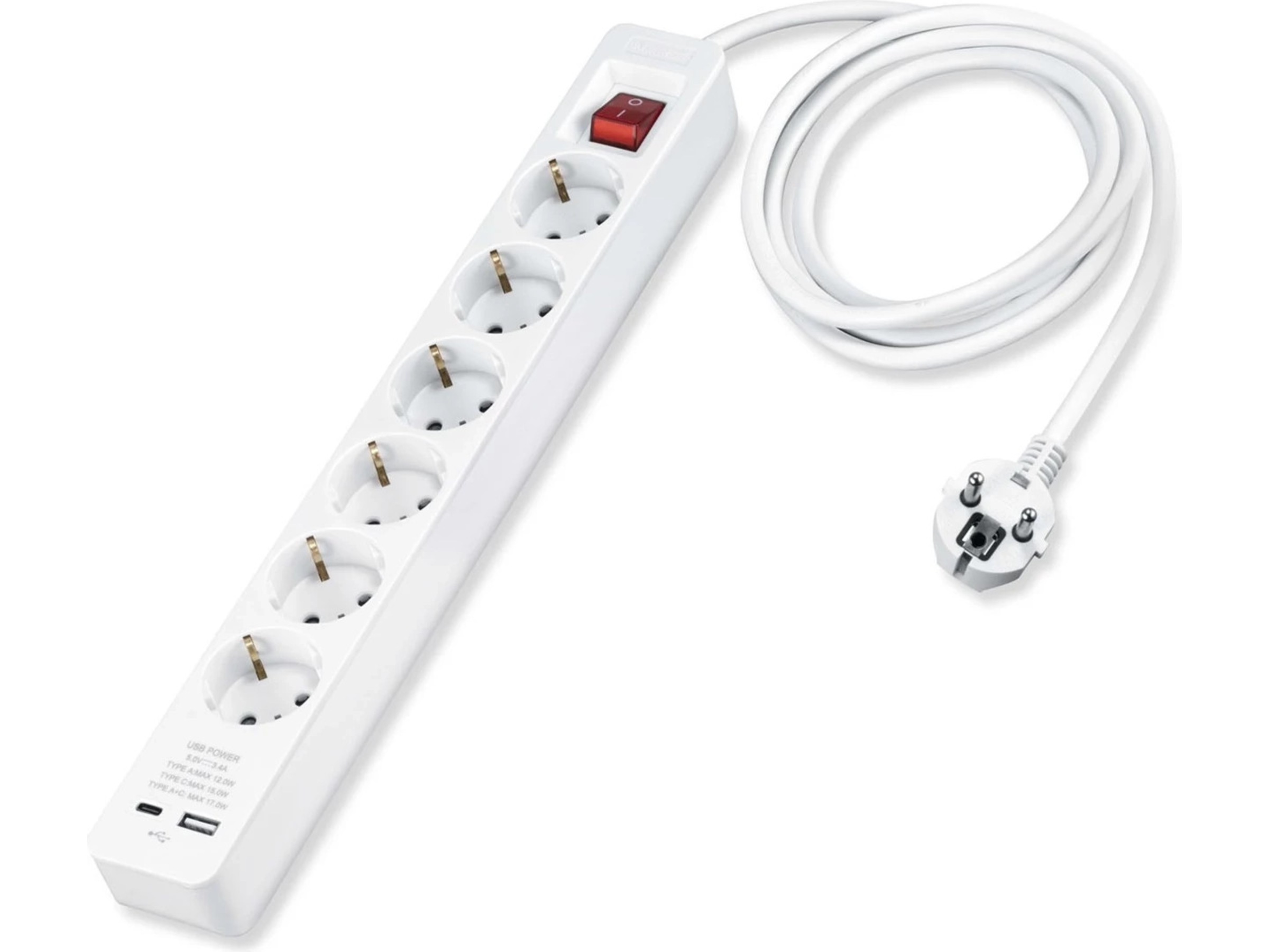 Andersson PWS-C2000 6-vägs grenuttag 3m 2-pack Förlängningskabel & förgrening