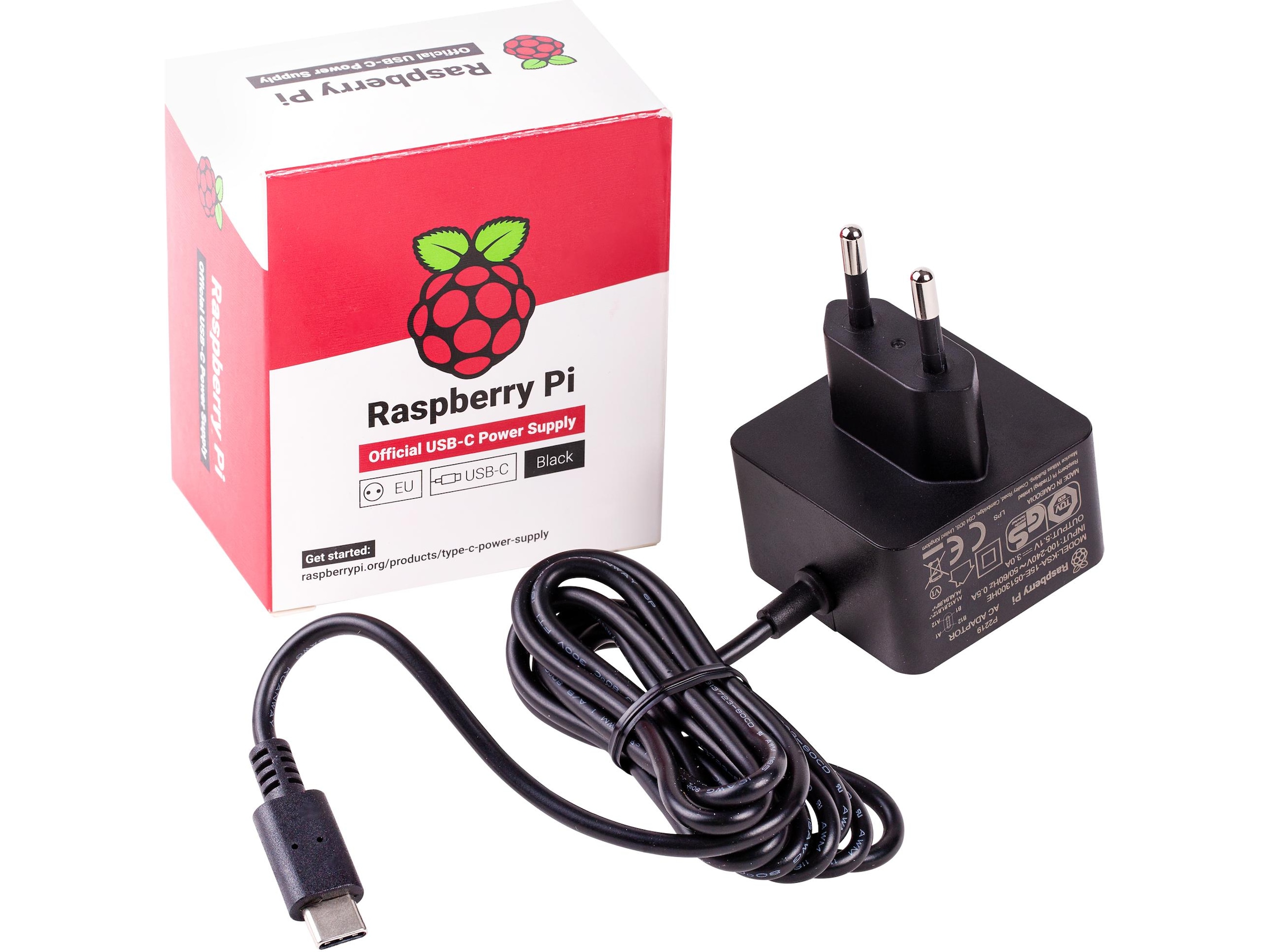 Raspberry Pi 4 Strömadapter USB-C Tillbehör