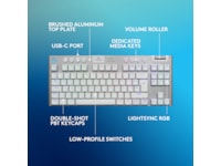 Logitech G915 X Lightspeed TKL Trådlös Gamingtangentbord (vit) Gamingtangentbord