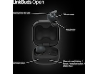 Sony Linkbuds Open True Wireless öronproppar (svart) In-ear hörlurar