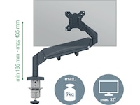 Leitz Ergo Monitorarm Enkel, platsbesparande, 17"-32" skärm Bord- & väggfäste