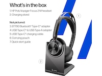 Poly Voyager Focus 2 MS USB-C Headset med laddningsstativ Headset trådlöst
