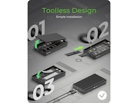 Icy Box 2 fack M.2 PCIe NVMe-kabinett Externa Chassi