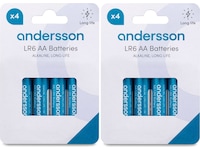 Andersson AA-batteri, 2x4-pack Batterier för allmänt bruk