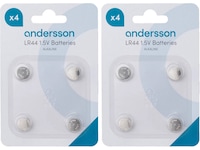 Andersson LR44 knappcellsbatterier 2x4-pack Batterier för allmänt bruk