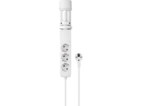 Andersson 6-i-1 grenuttag 3x uttag och USB med skrivbordsfäste (vit) 2-pack Förlängningskabel & förgrening