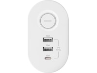 Andersson 6-i-1 grenuttag 3x uttag och USB med skrivbordsfäste (vit) 2-pack Förlängningskabel & förgrening