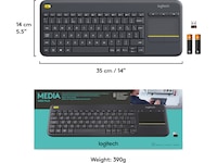 Logitech K400 Plus Tangentbord Mörkgrå Tangentbord