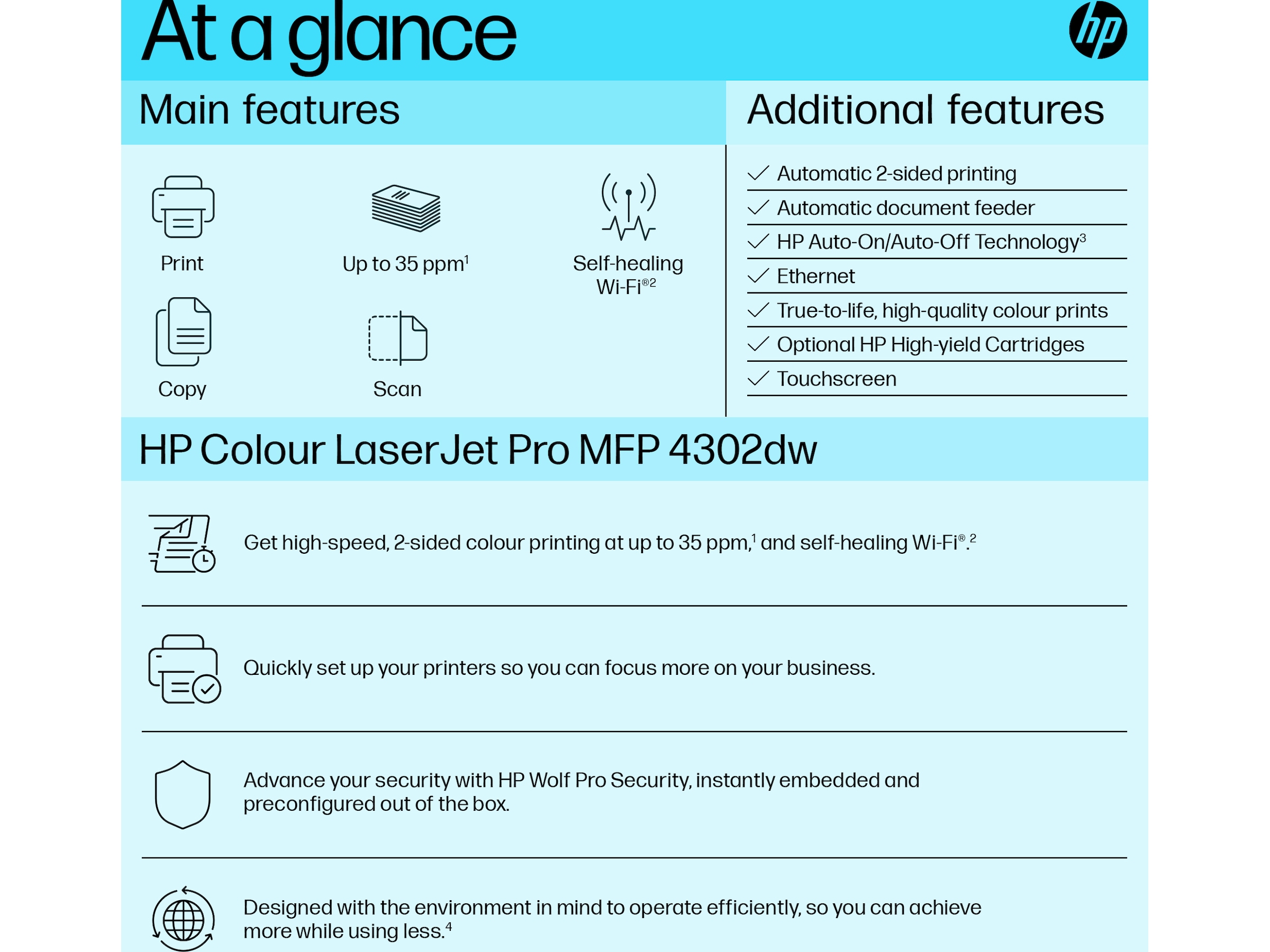 HP skrivare Color LaserJet Pro MFP 4302dw Skrivare