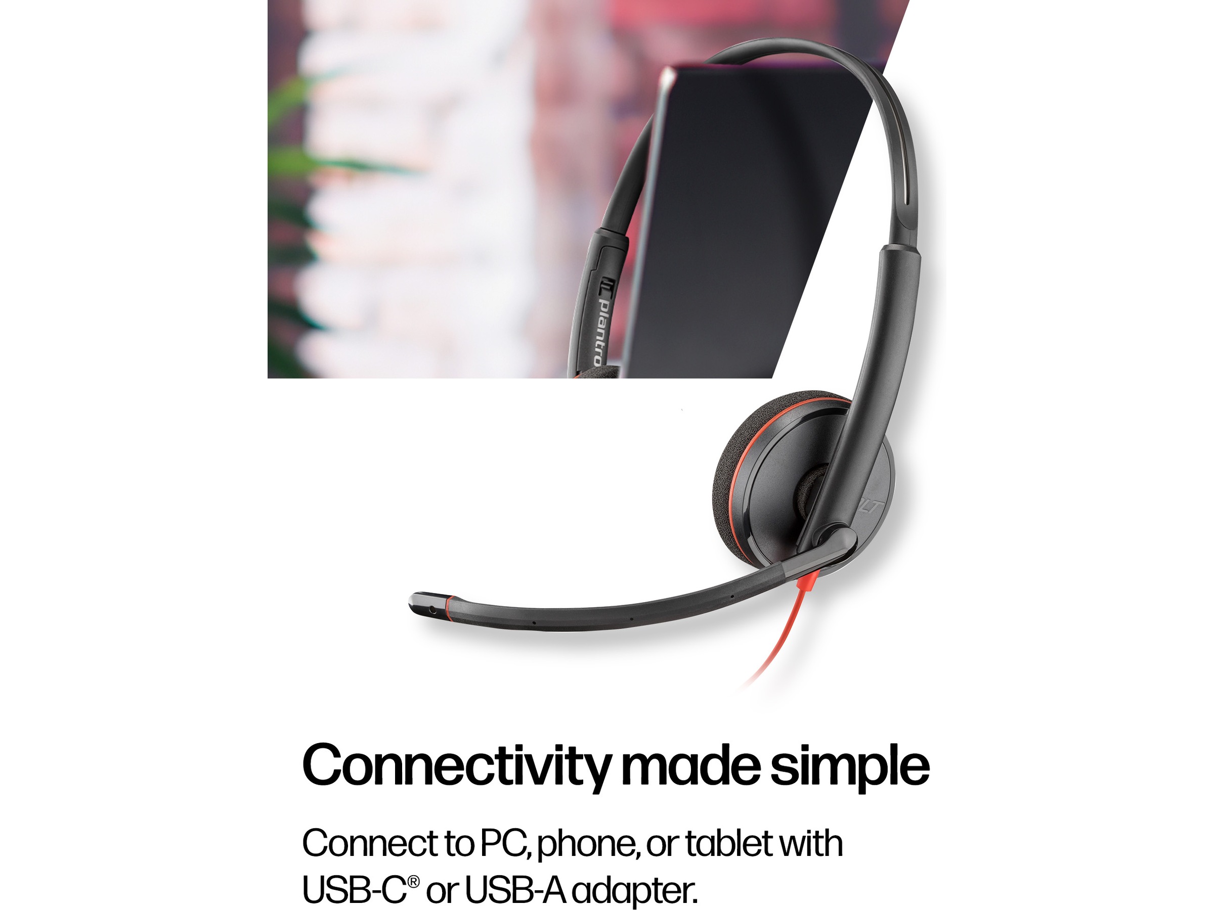 Poly Blackwire MS 3320 USB-C Headset Headset, kablat