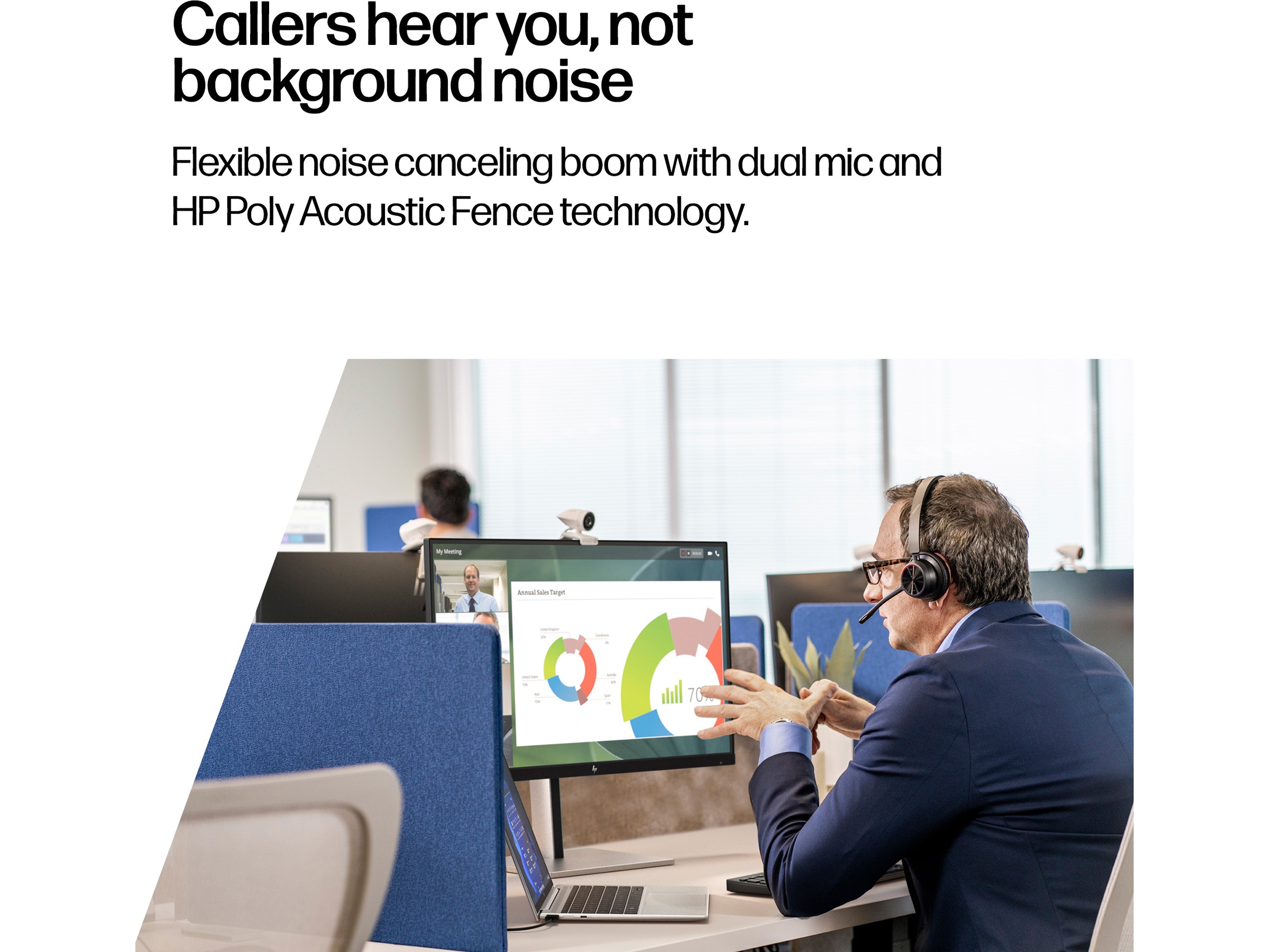 Poly Voyager 4320-M MS USB-C Headset med laddningsstativ Headset trådlöst