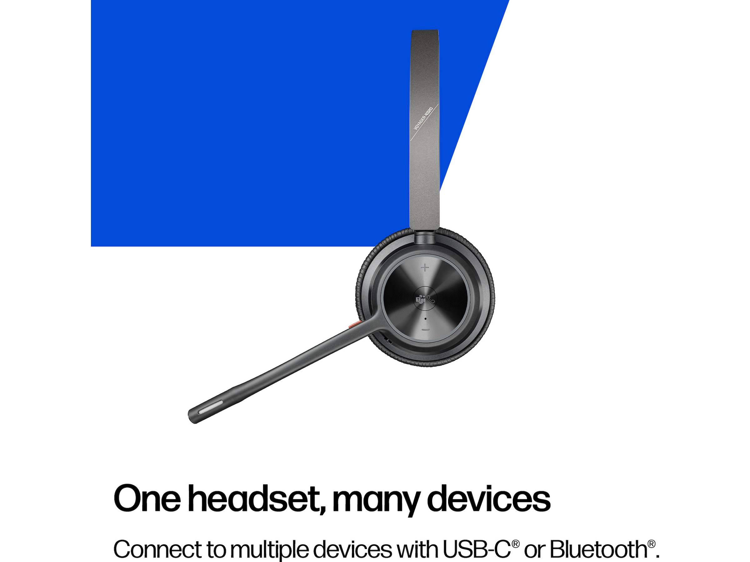 Poly Voyager 4320-M MS USB-C Headset med laddningsstativ Headset trådlöst