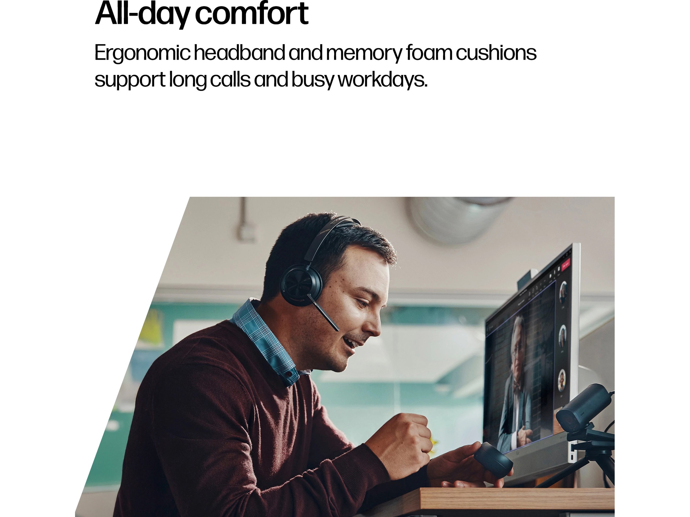 HP Poly Voyager Focus 2 MS USB-C trådlöst headset Headset trådlöst