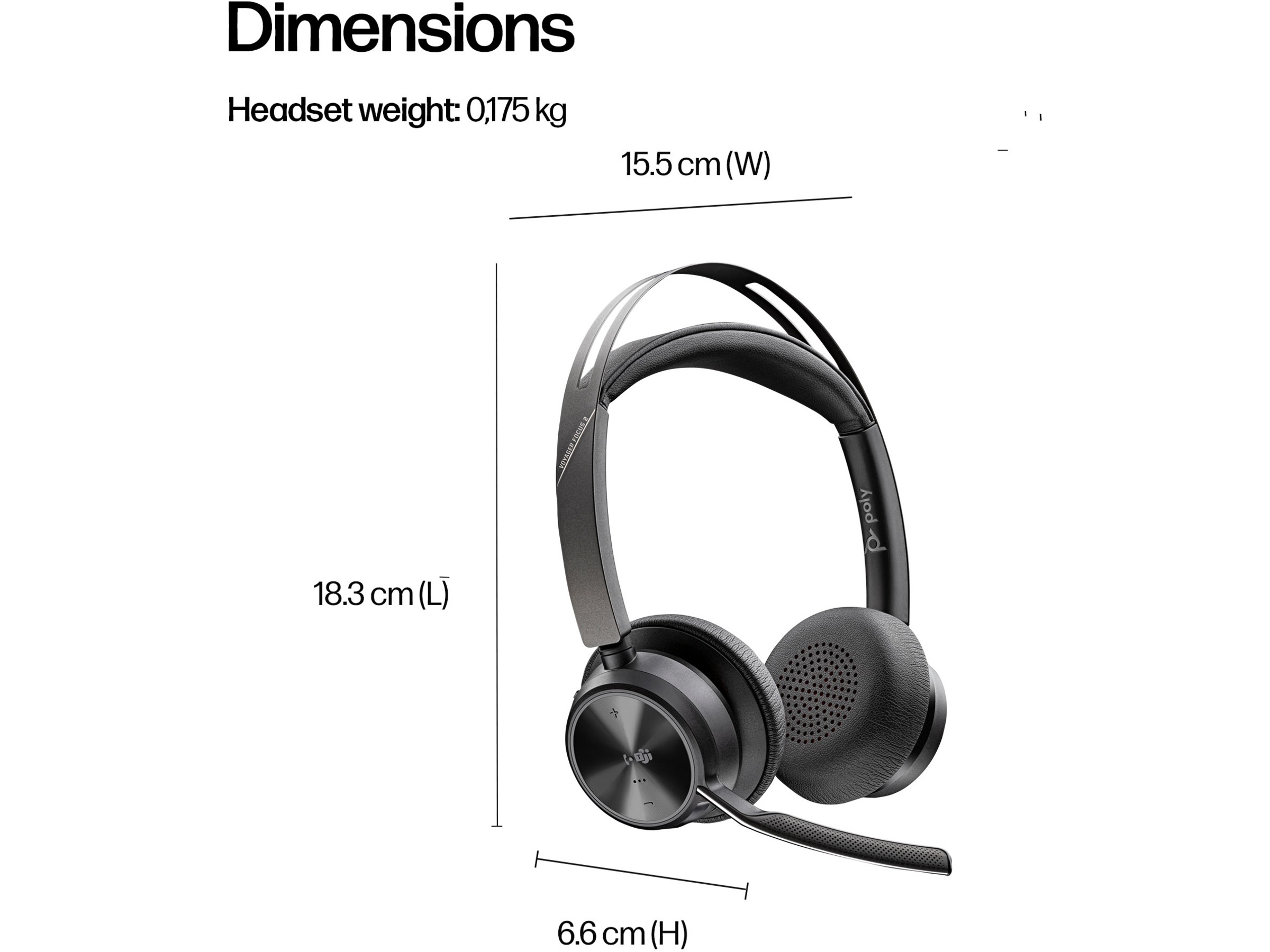 HP Poly Voyager Focus 2 MS USB-C trådlöst headset Headset trådlöst