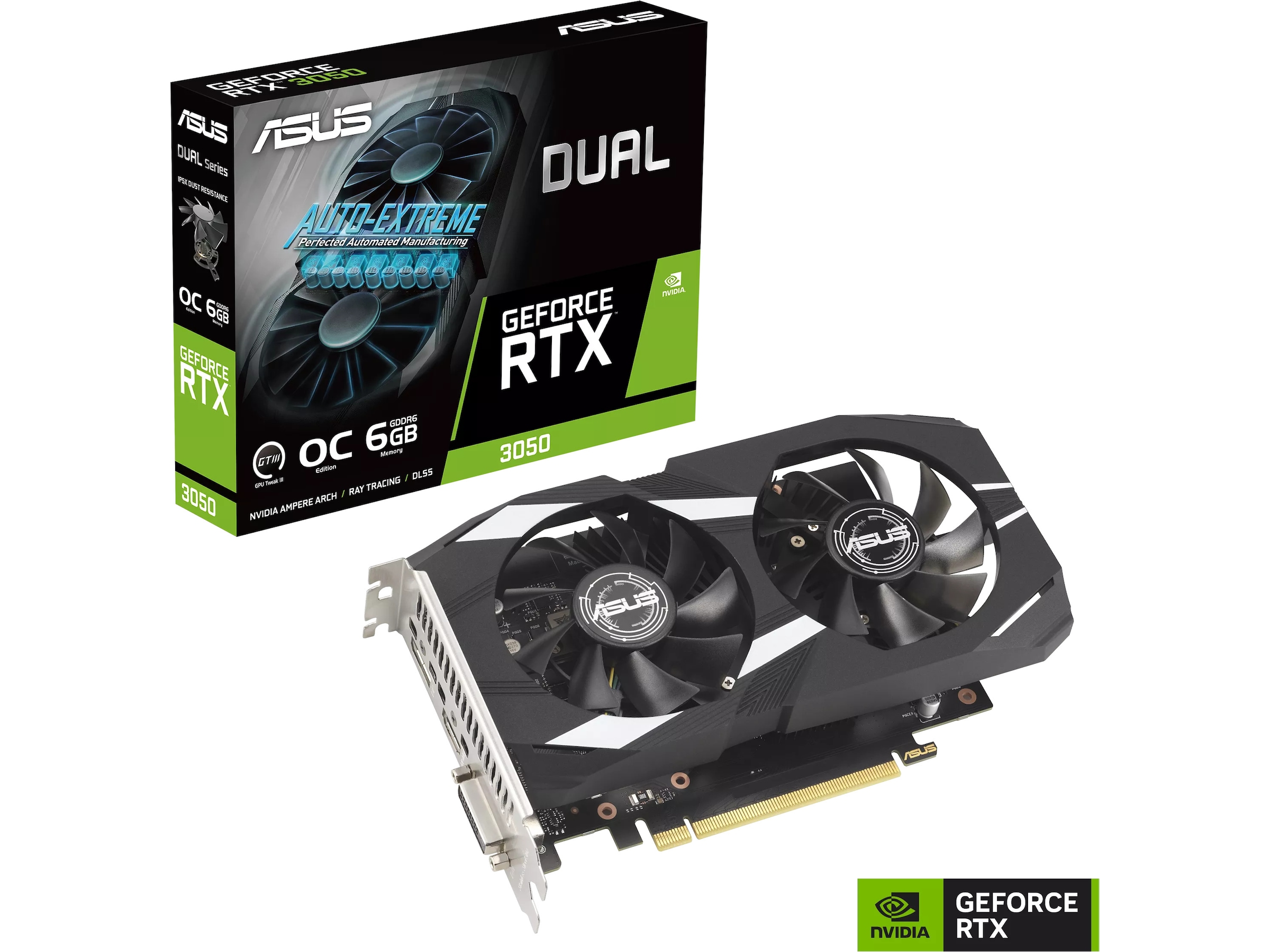 ASUS Dual GeForce RTX 3050 OC Grafikkort