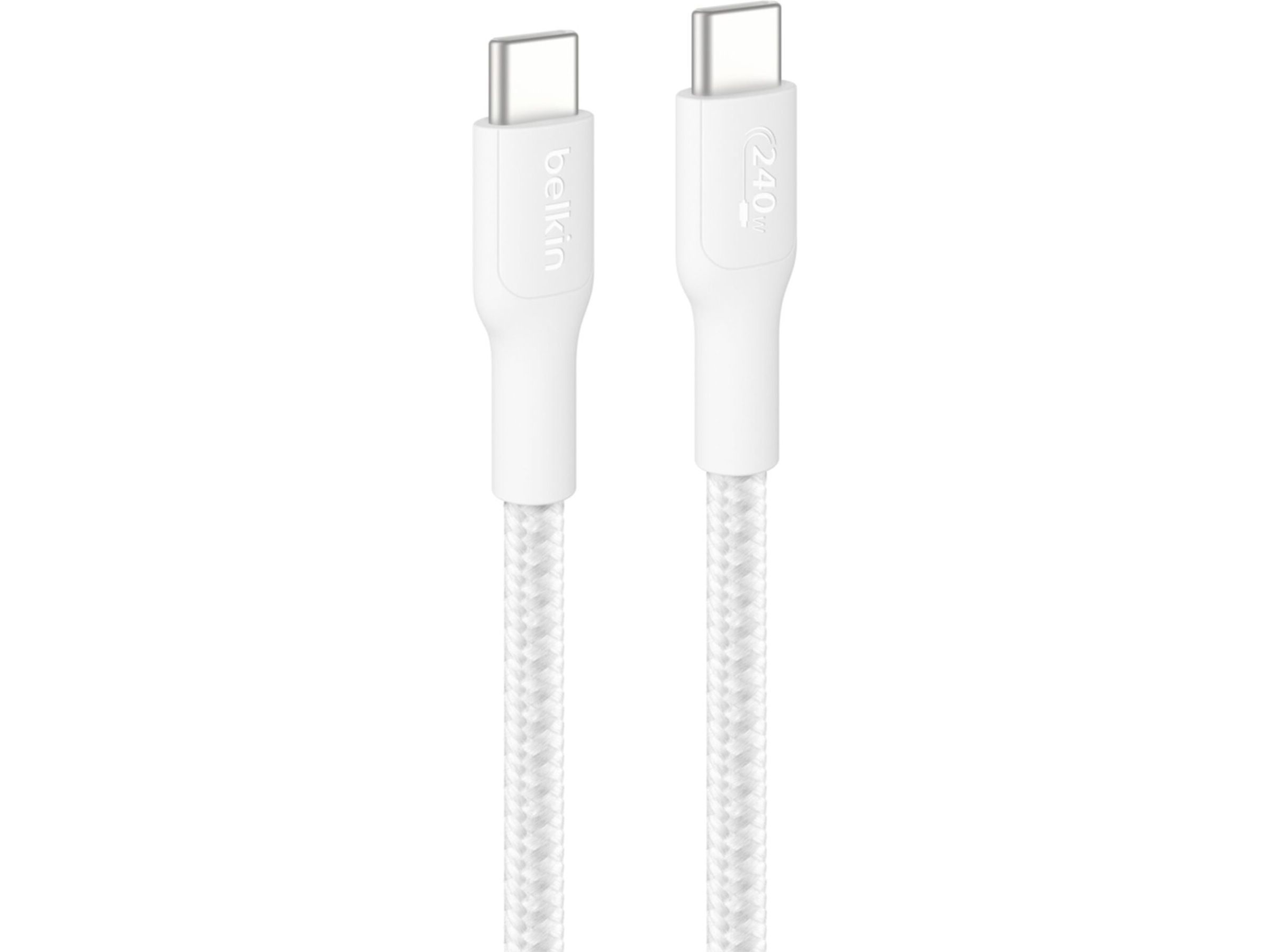 Belkin 240W USB-C flätad kabel 2m (vit) USB-kablar