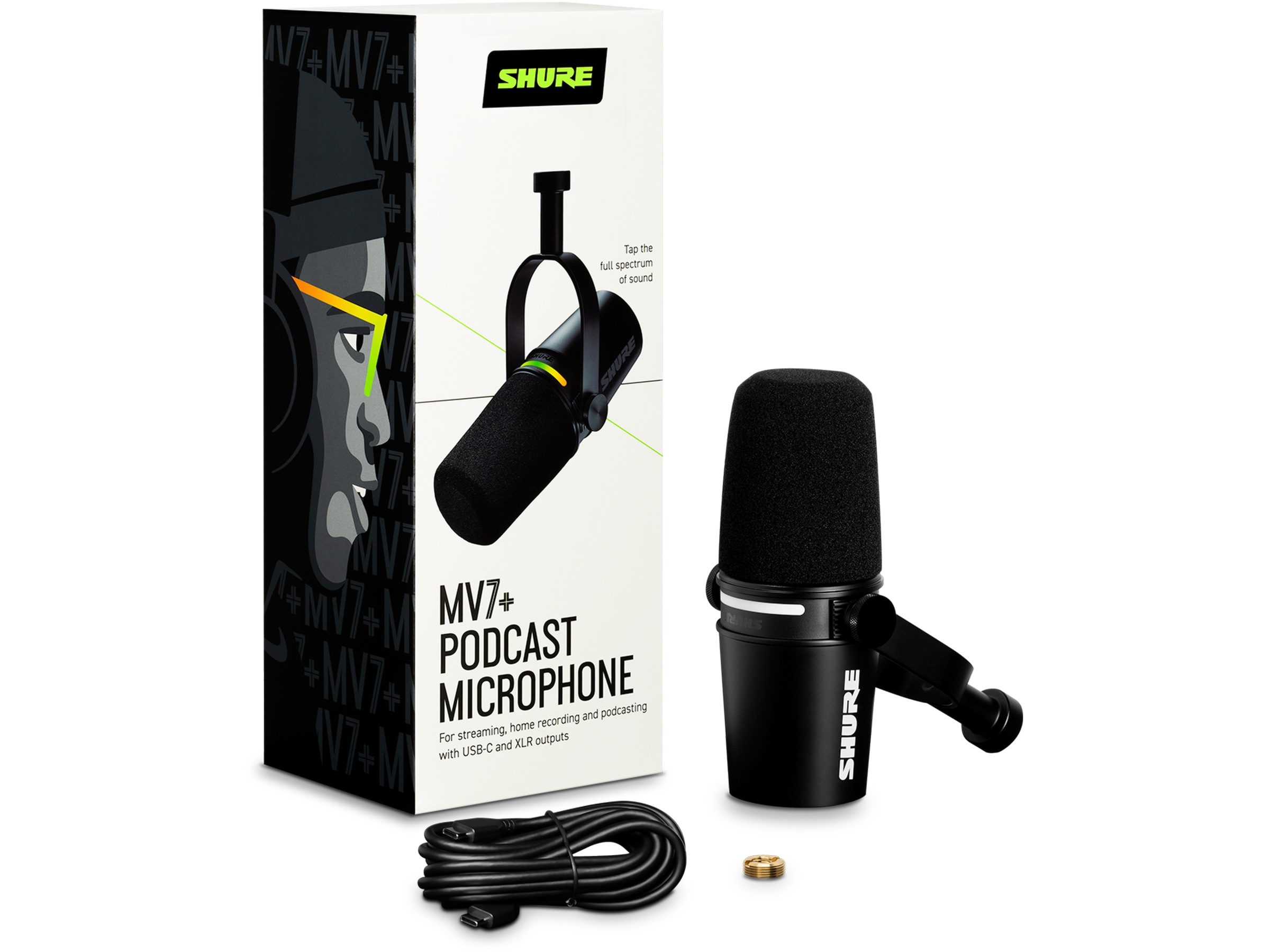 Shure MV7+ Podcast Mikrofon (svart) Mikrofon