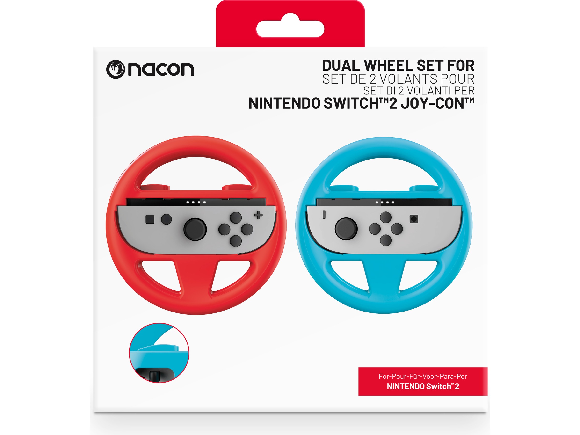 Nacon Dual Wheel for Nintendo Switch 2 (röd/blå) Tillbehör