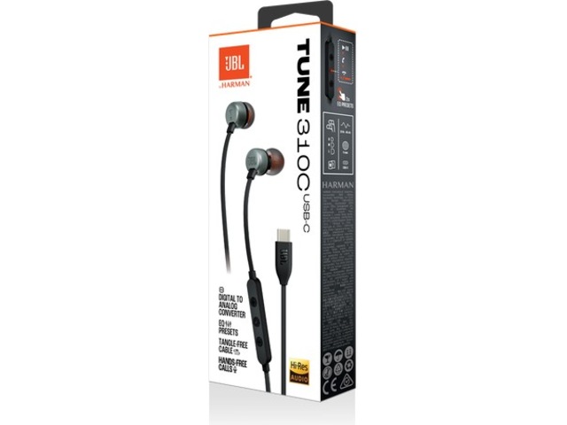 JBL Tune 310C trådbundna öronsnäckor, In-Ear (svart) In-ear hörlurar