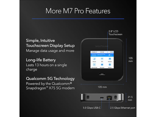 Netgear Nighthawk MH7450 Pro 5G mobil router Mobilt bredband
