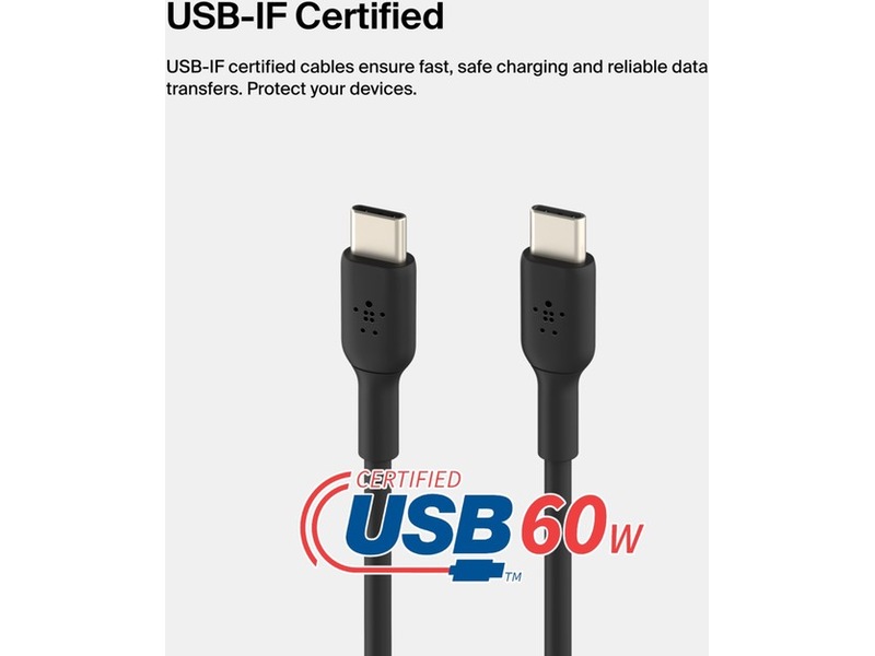 Belkin USB-C kabel 2m (svart) USB-kablar
