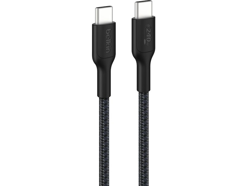 Belkin 240W USB-C flätad kabel 1m (svart) USB-kablar