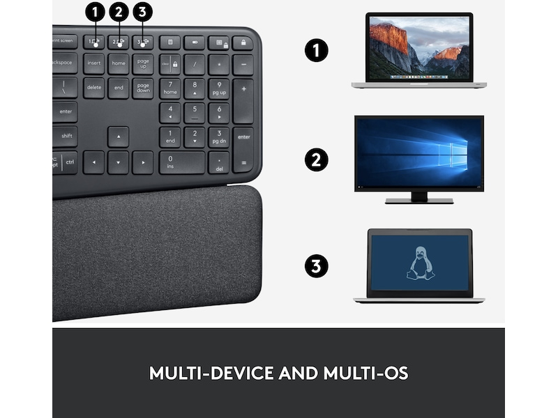 Logitech ERGO K860 Trådlös Tangentbord Tangentbord